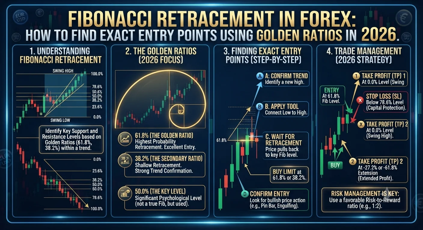 Fibonacci Retracement in Forex: How to Find Exact Entry Points Using Golden Ratios in 2026