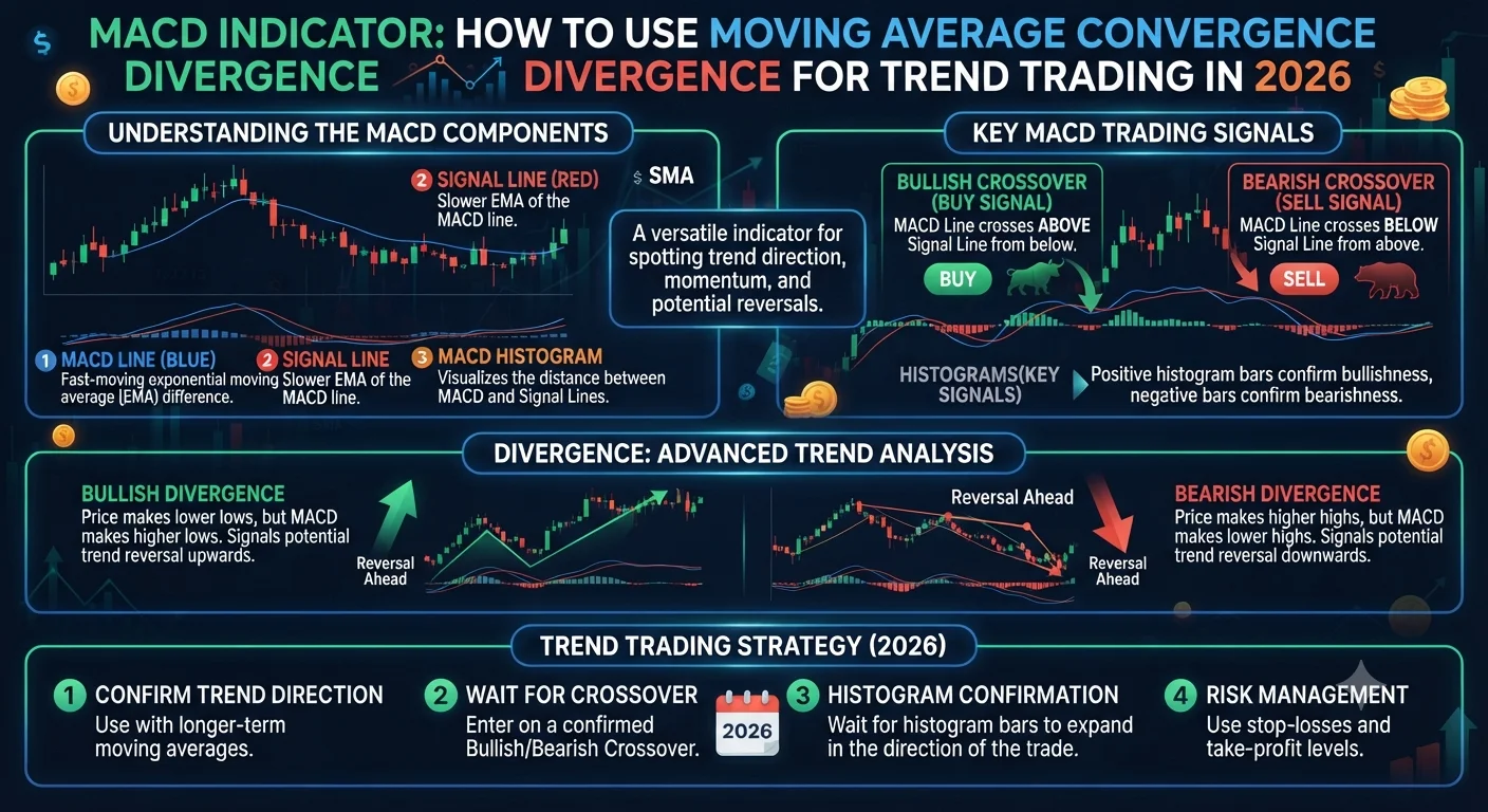 MACD Indicator: How to Use Moving Average Convergence Divergence for Trend Trading in 2026