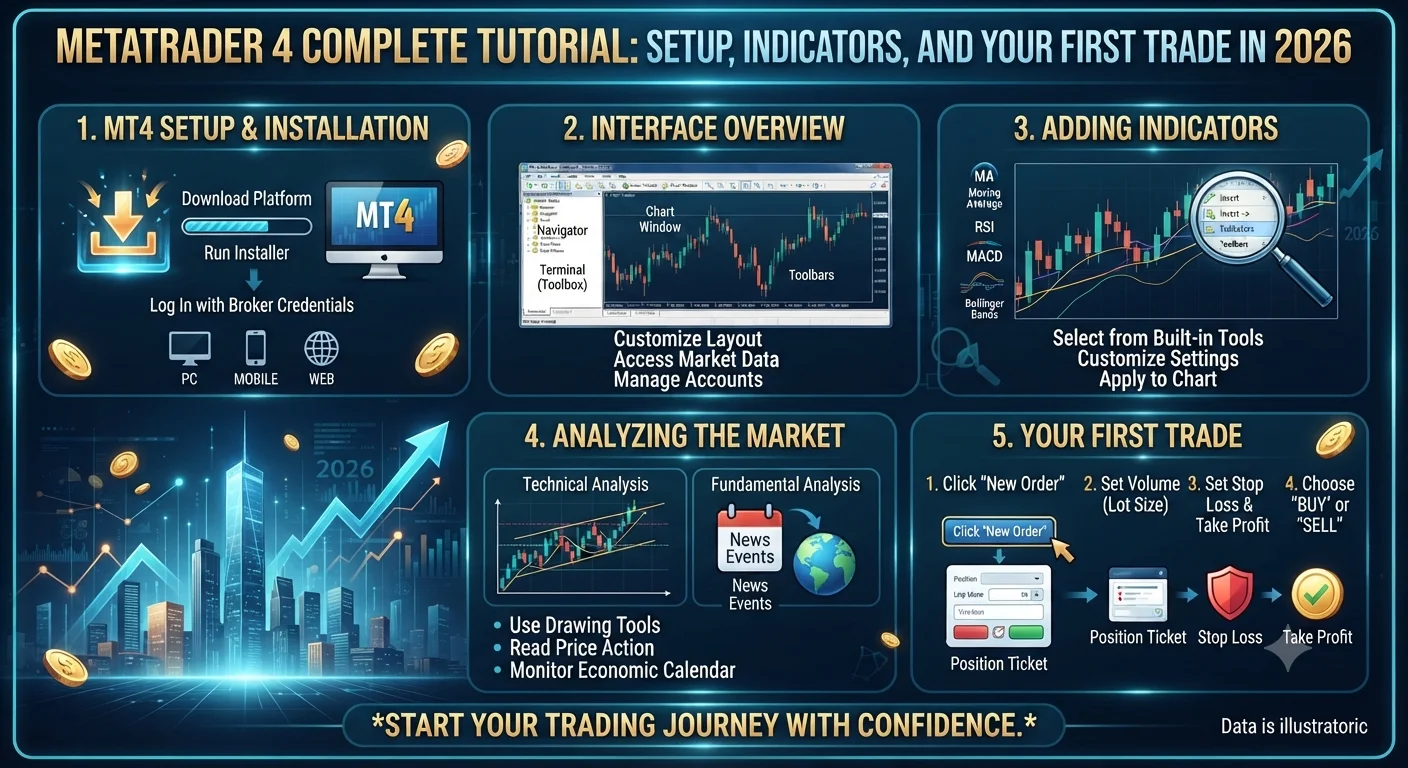 MetaTrader 4 Complete Tutorial: Setup, Indicators, and Your First Trade in 2026